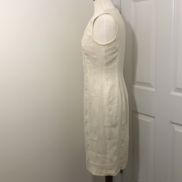 Brooks Brothers Embroidered Linen Sheath Sleeveless Dress Size 6 - Picture 4 of 10